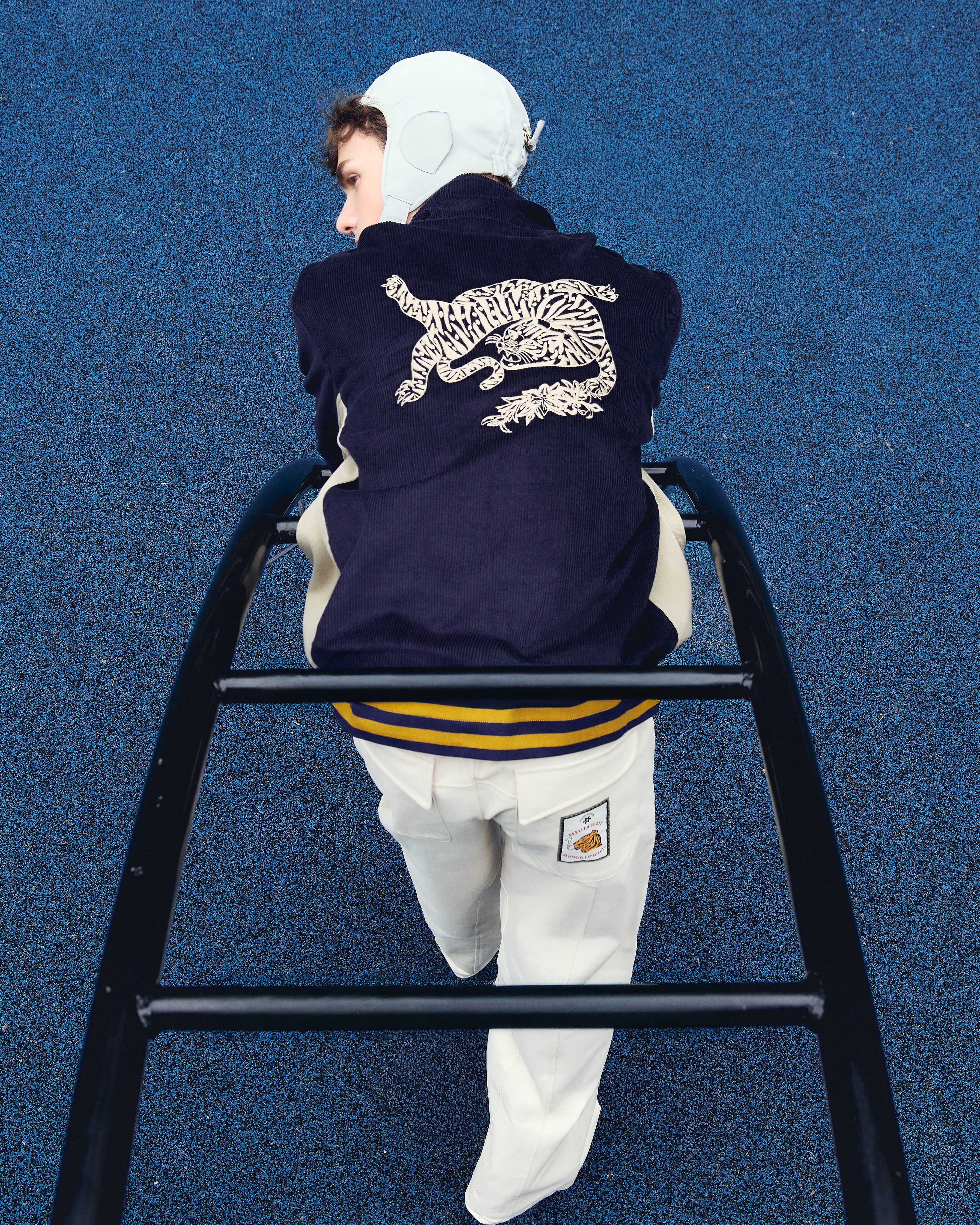 ANNAPURNA PULLOVER IN BLUE CORDUROY