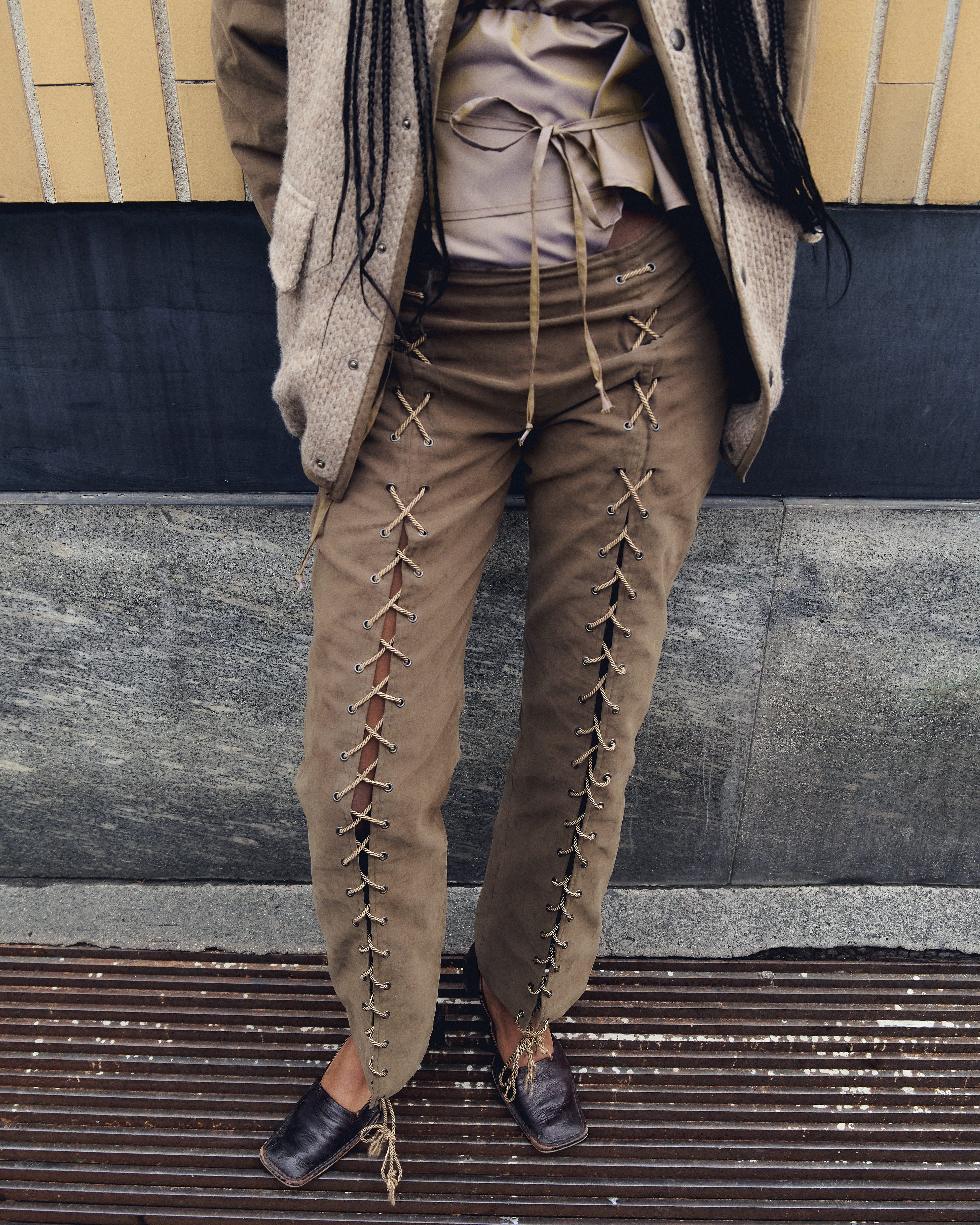 AUSTIN TROUSERS IN WAXED MARLBORO COTTON