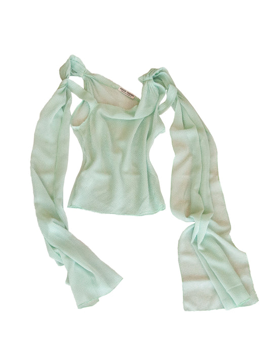 FILICUDI TOP IN STRIPED CRINKLE CHIFFON