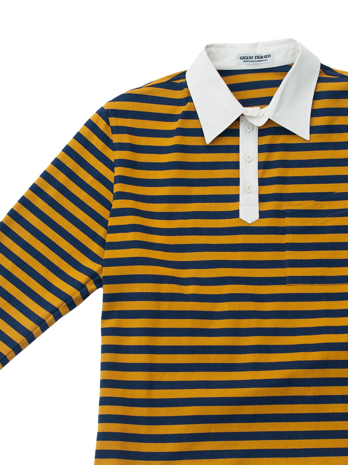 AUCKLAND RUGBY POLO BLUE AND YELLOW STRIPES