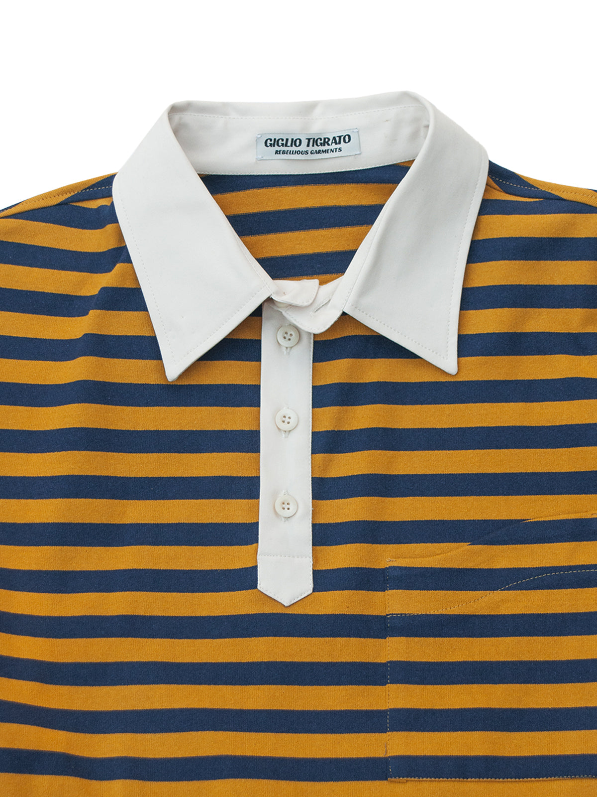 AUCKLAND RUGBY POLO BLUE AND YELLOW STRIPES