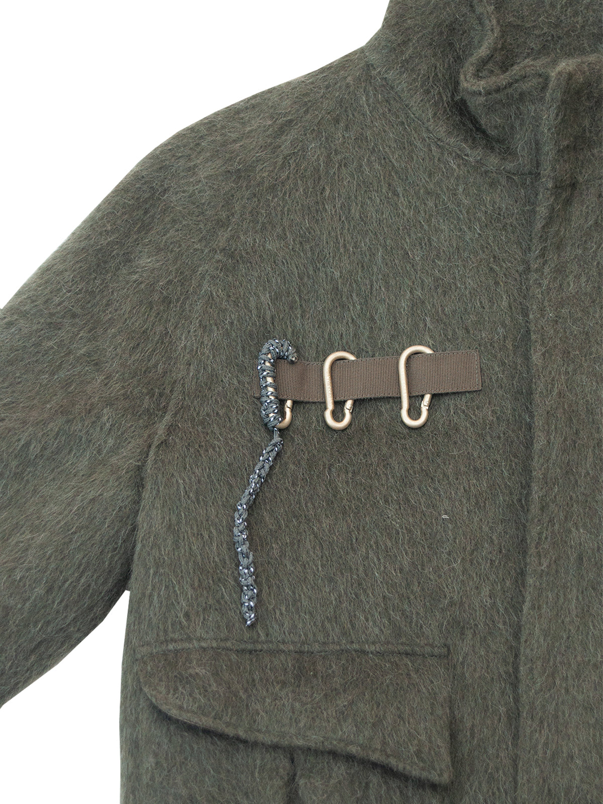 EVEREST BOMBER JACKET IN GREEN WOOL