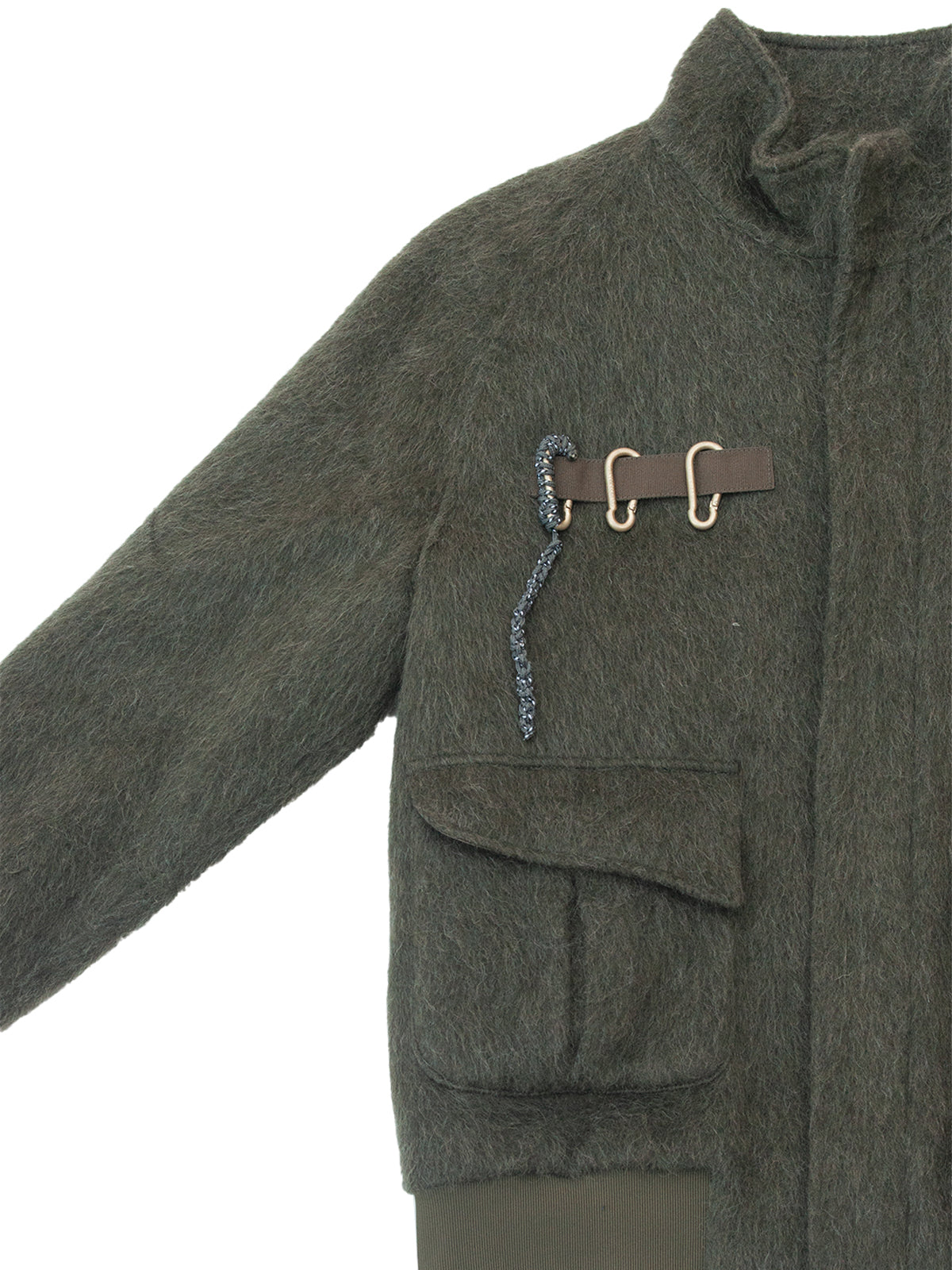 EVEREST BOMBER JACKET IN GREEN WOOL
