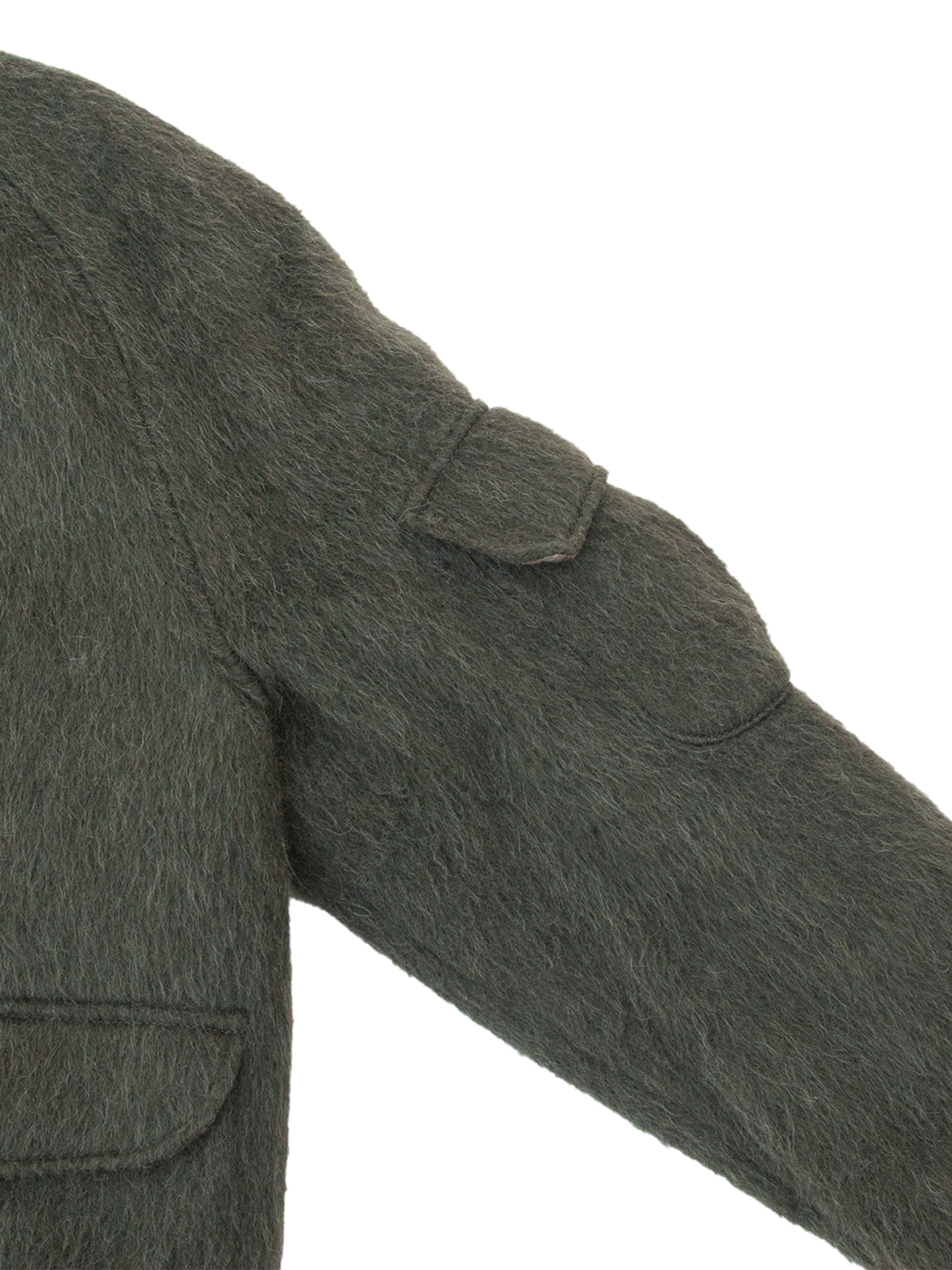 EVEREST BOMBER JACKET IN GREEN WOOL