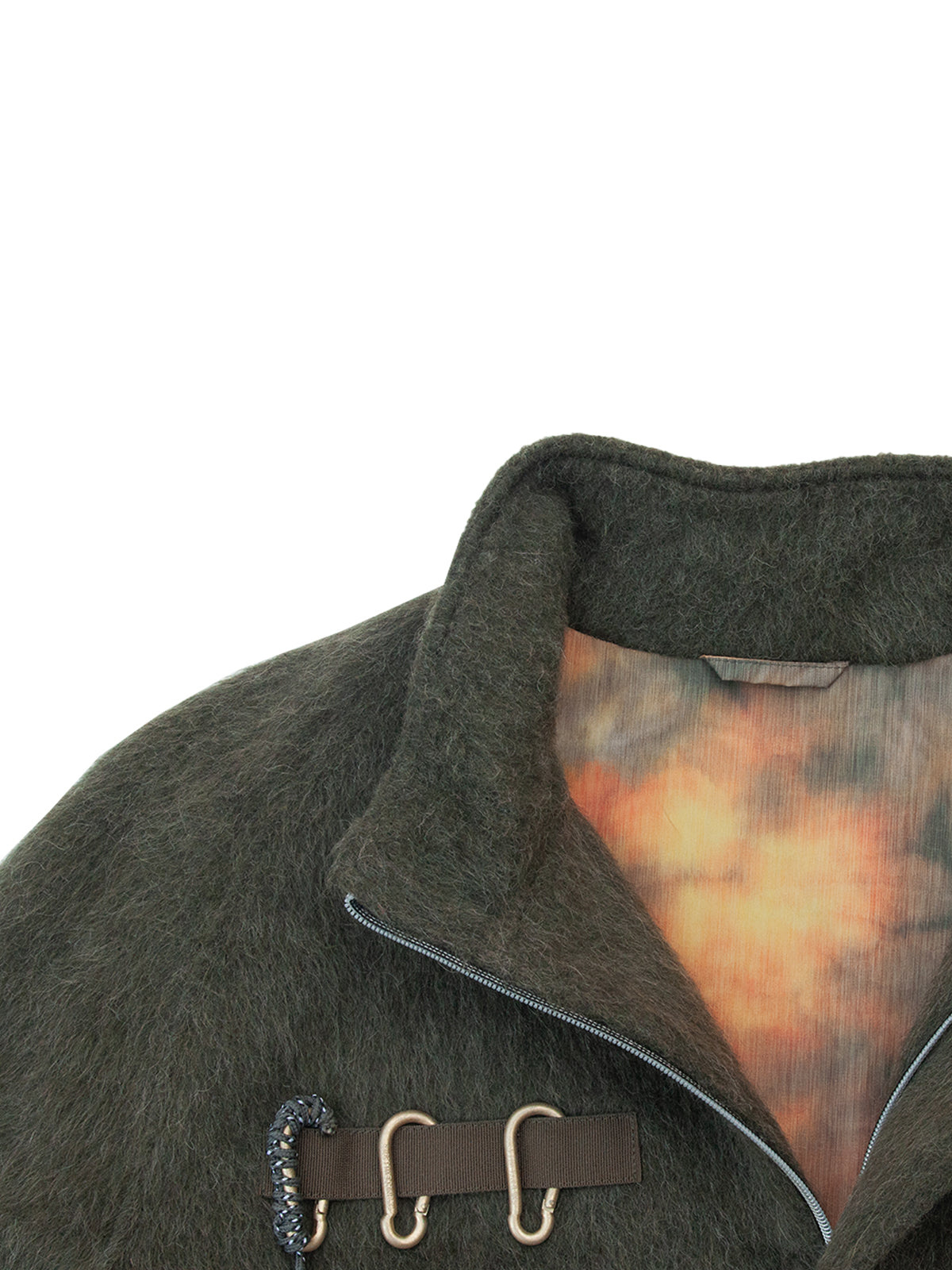 EVEREST BOMBER JACKET IN GREEN WOOL