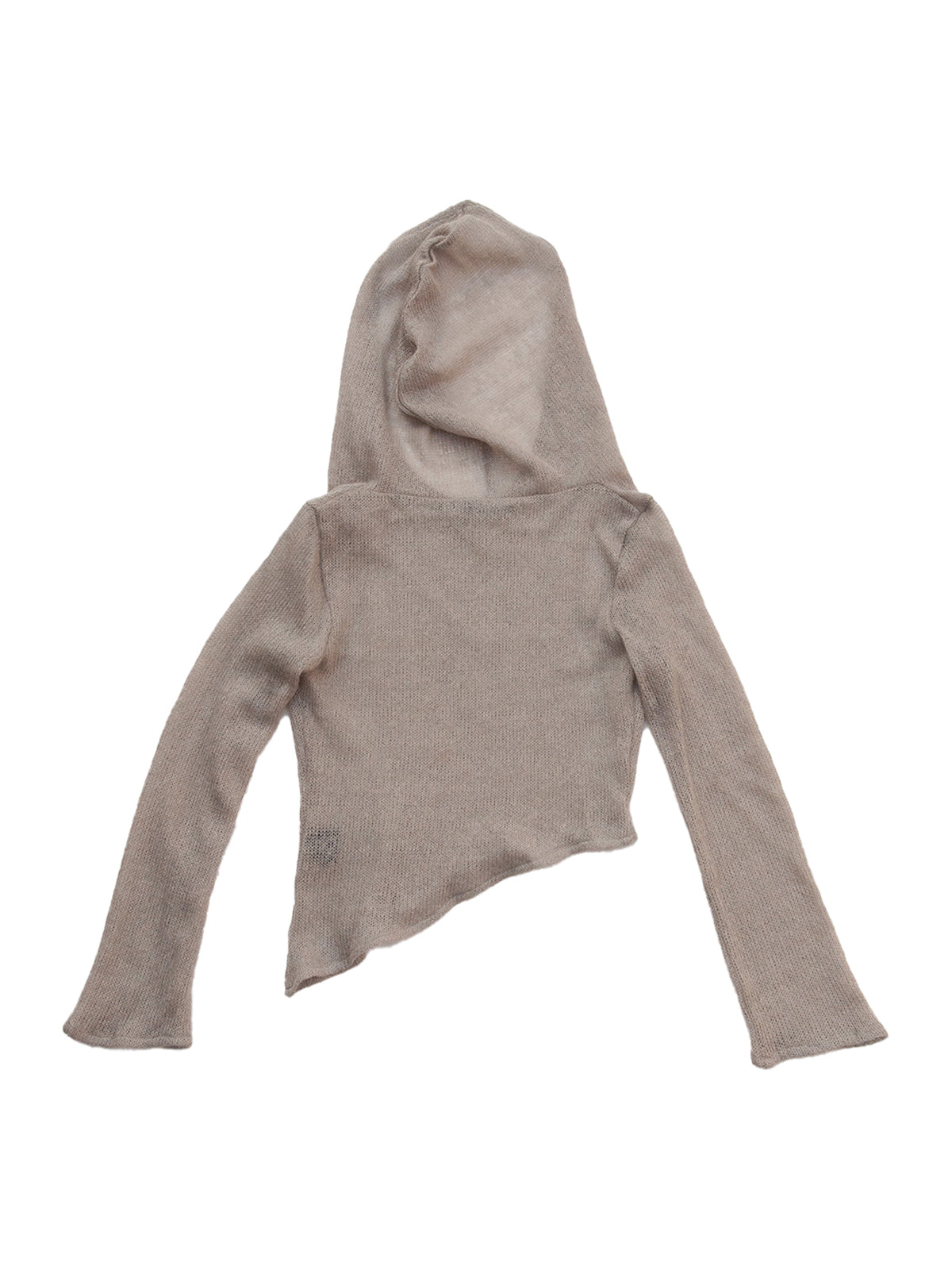 BOMBAY HOODED TOP IN GREY MOHAIR