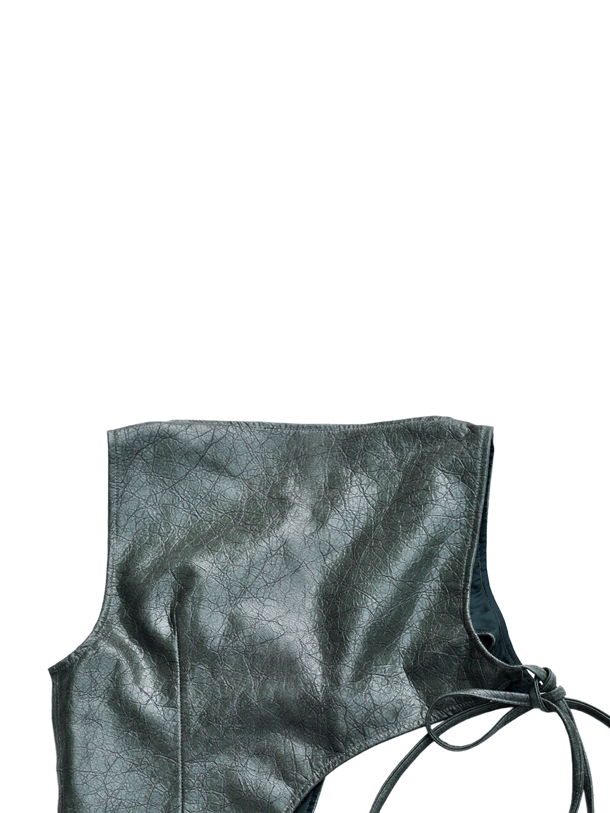 MOJO JOJO TOP IN GREEN LEATHER