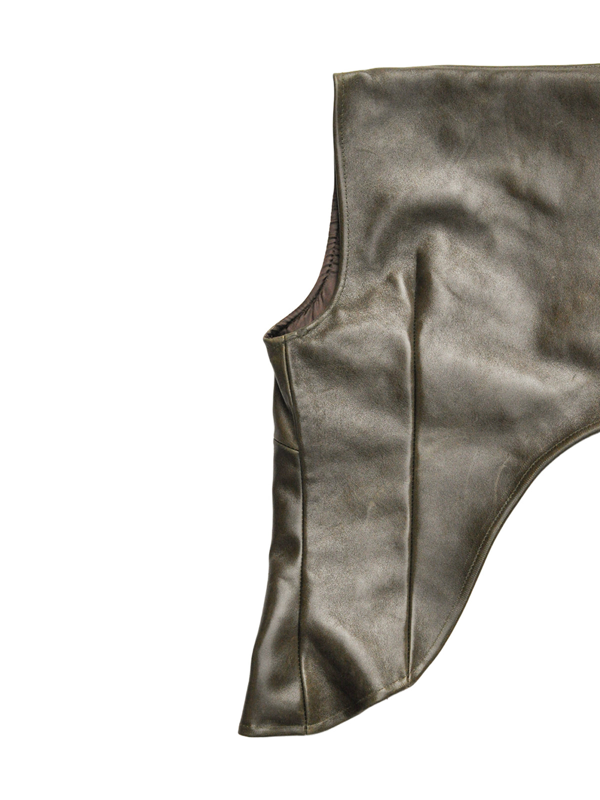 MOJO JOJO TOP IN MILITARY GREEN LEATHER
