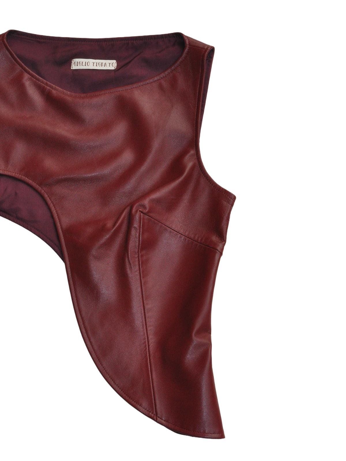 MOJO JOJO TOP IN BORDEAUX LEATHER