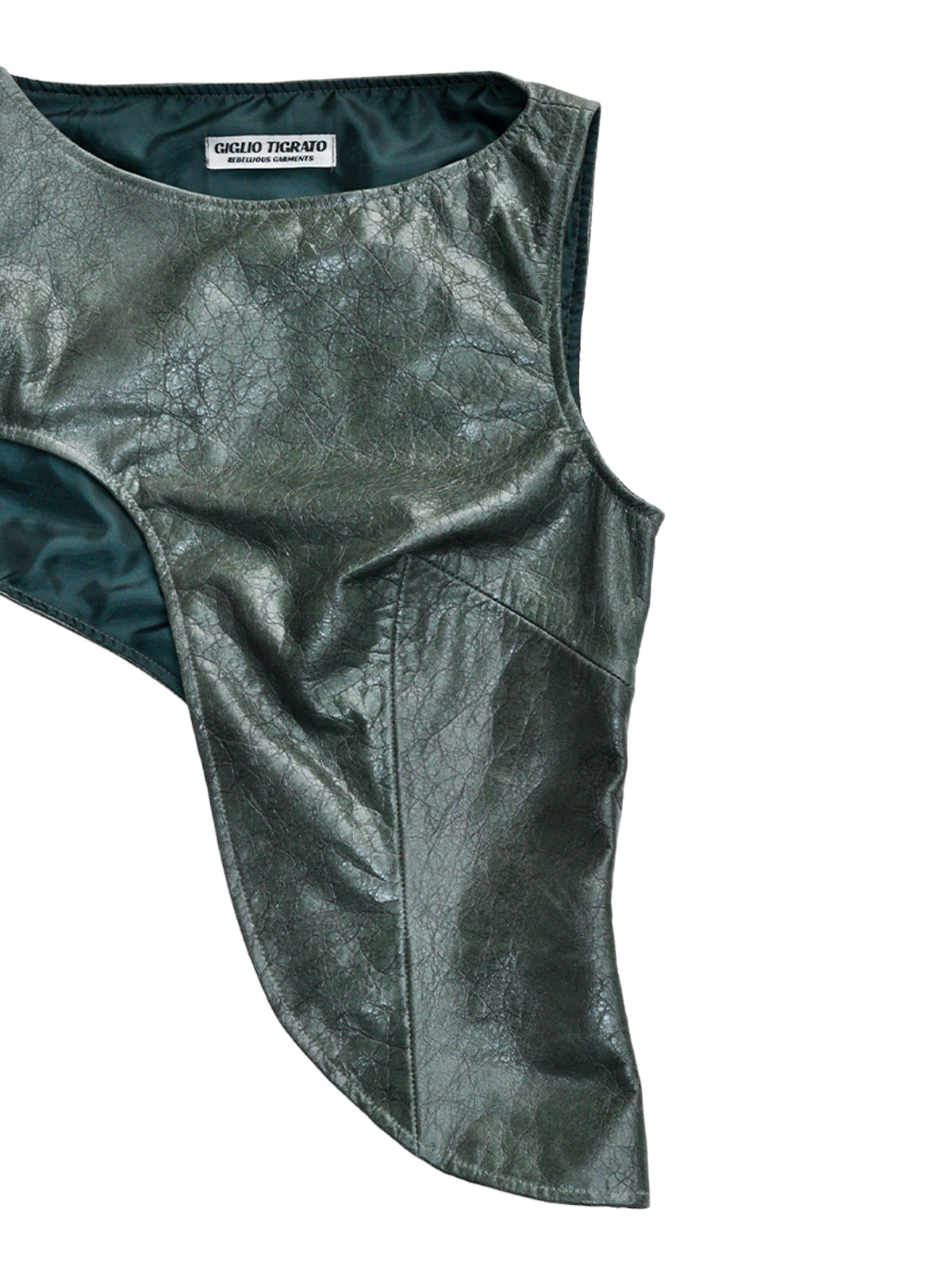 MOJO JOJO TOP IN GREEN LEATHER
