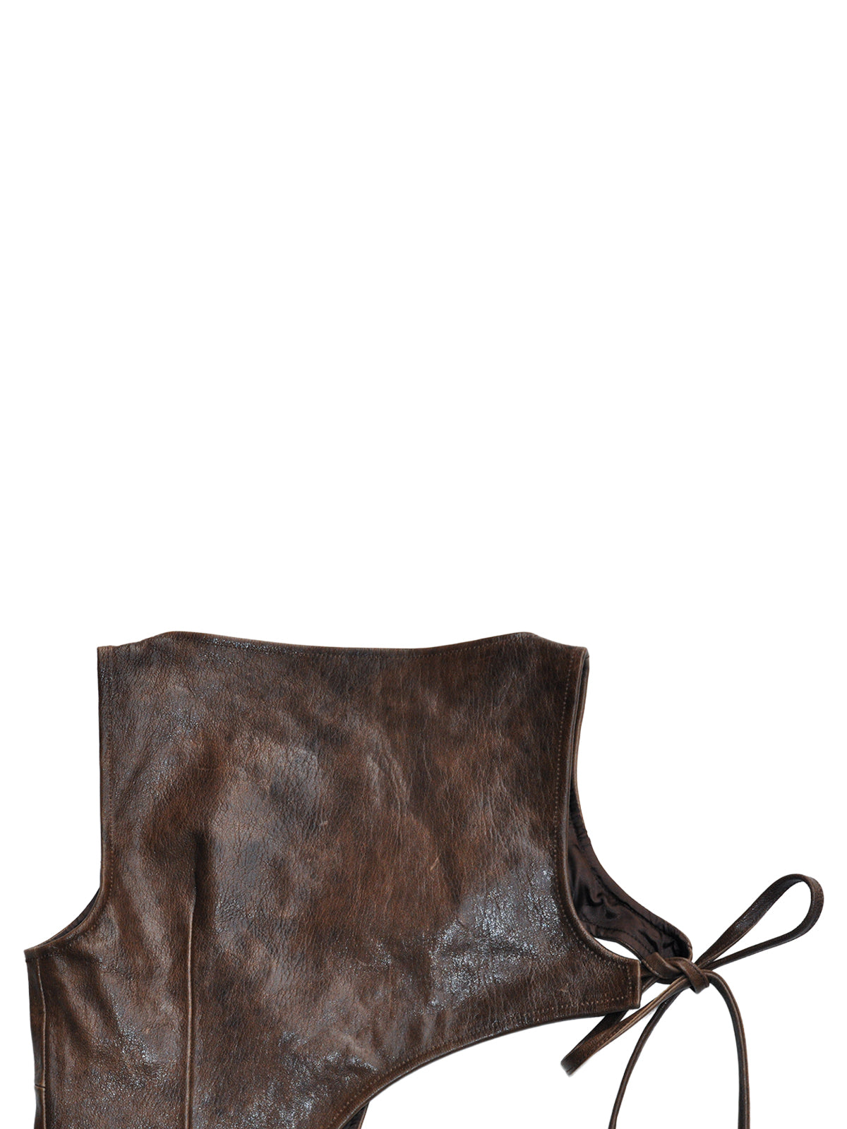 MOJO JOJO TOP IN BROWN LEATHER