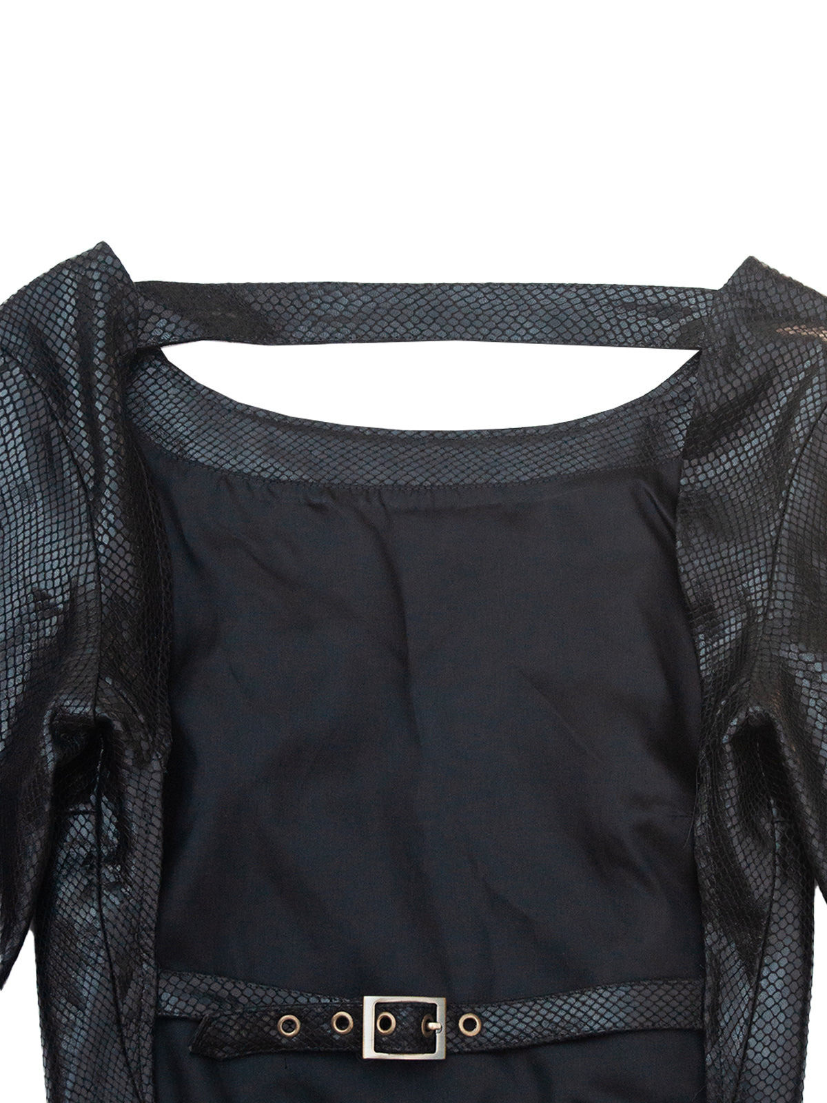 YOSHIDA TOP IN BLACK LEATHER