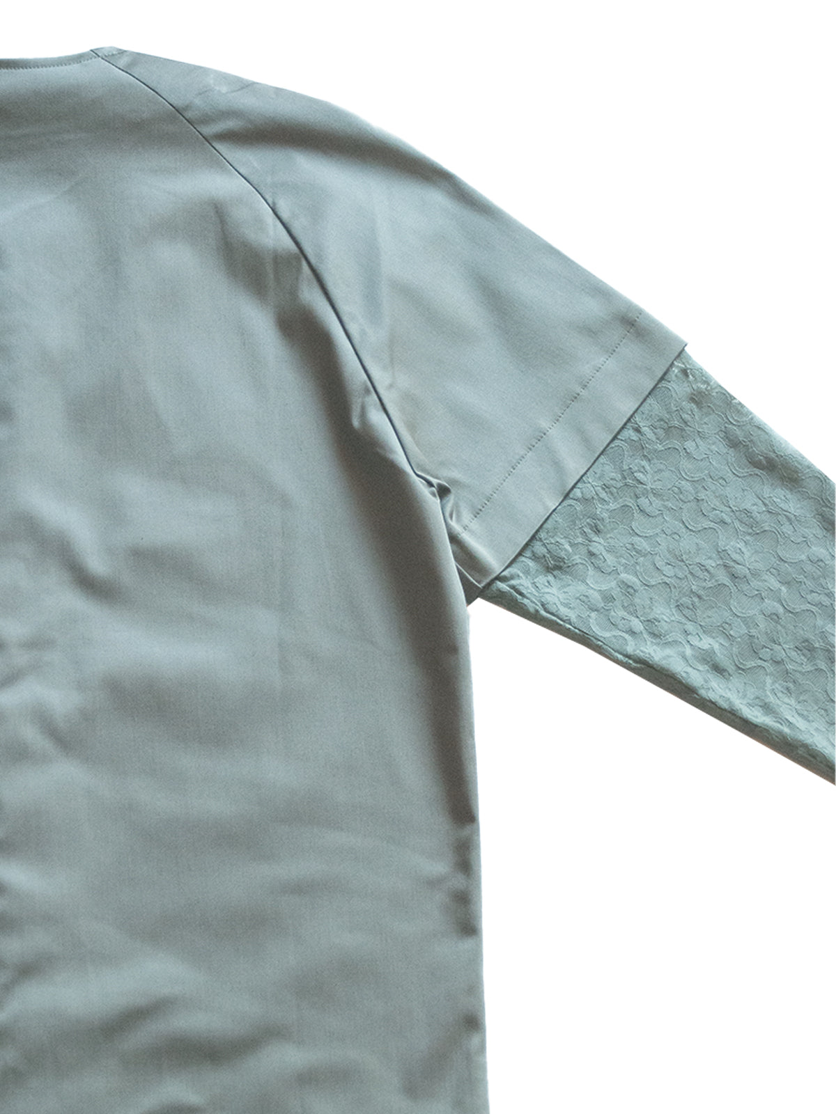ATLANTA SHIRT IN GREEN COTTON AND LACE