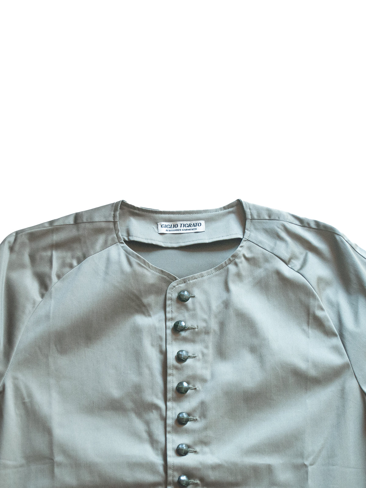 ATLANTA SHIRT IN GREEN COTTON AND LACE