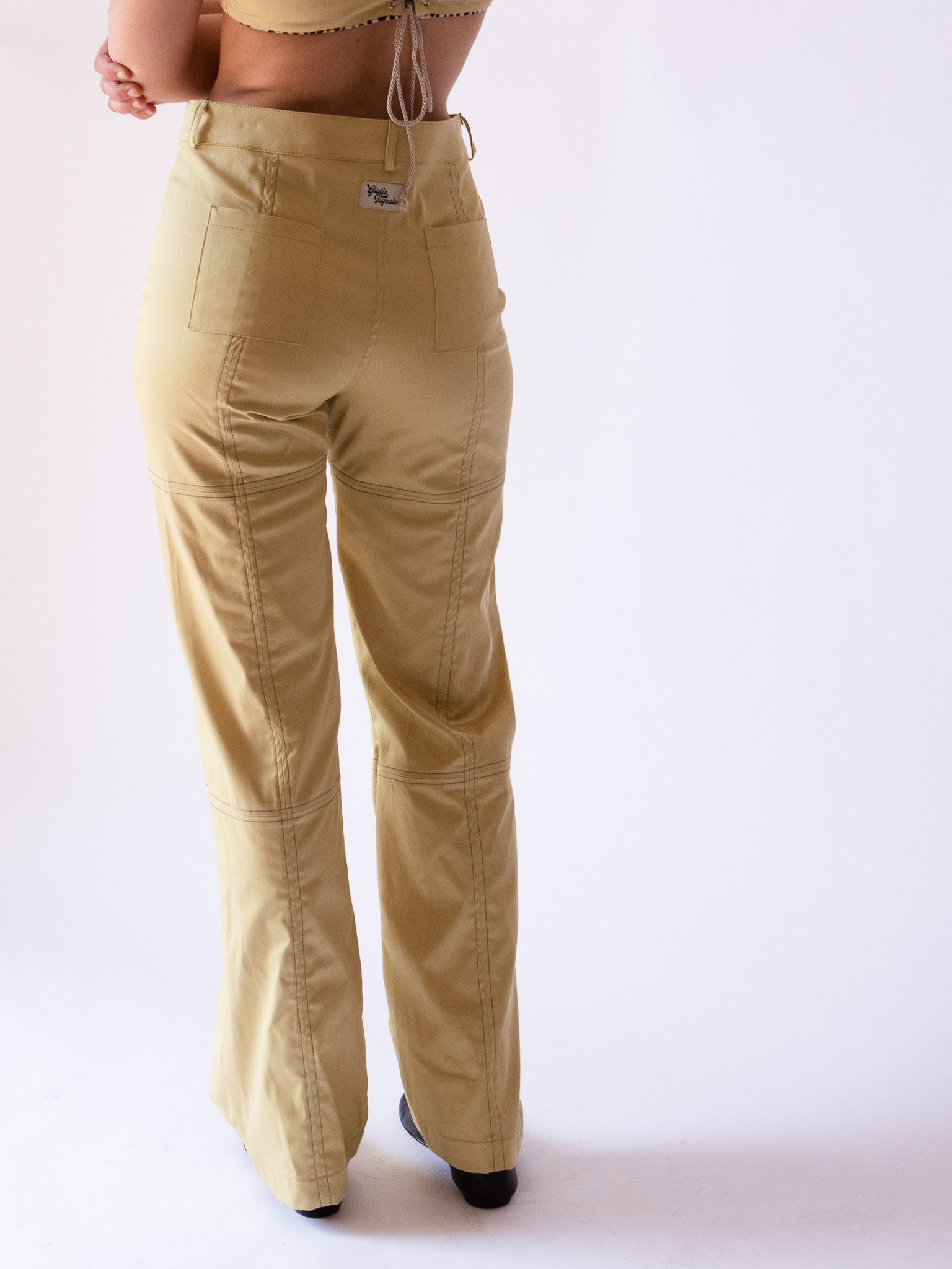 Bamboo Trousers, back view, straight pants, unique, regular fit
