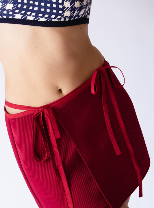 Giglio x Archetipo - Mini Parea Skirt in Ottoman Red