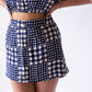 Giglio x Archetipo - 70's Mini Skirt Blue Print