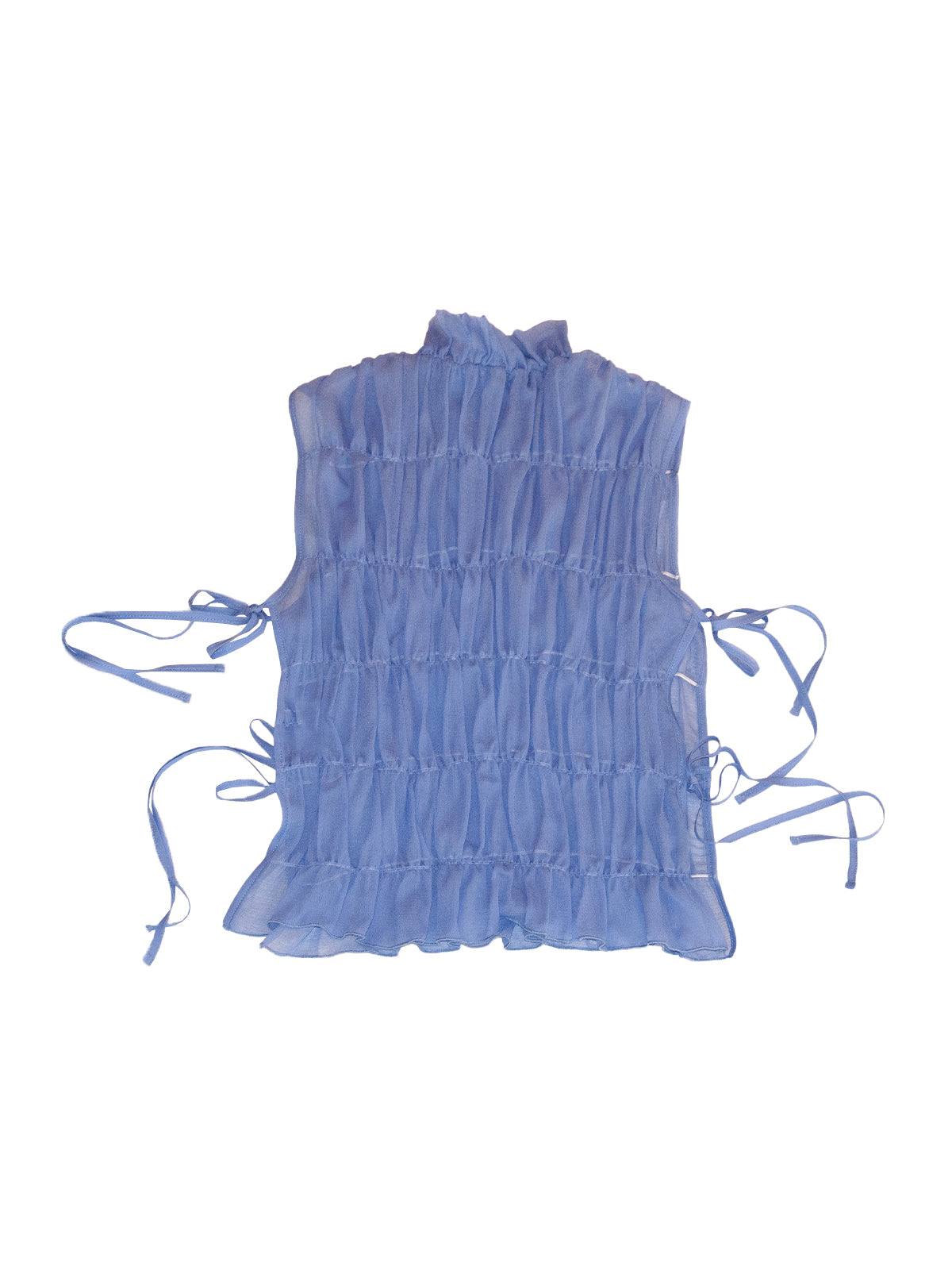 TASMANIA TOP IN CERULEAN CRINKLE CHIFFON