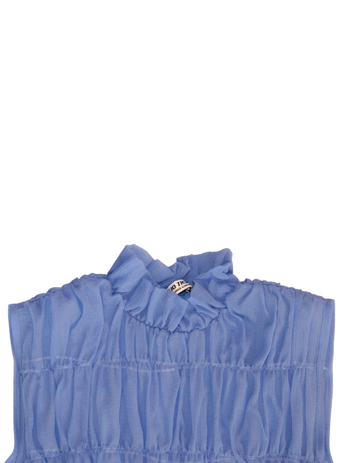 TASMANIA TOP IN CERULEAN CRINKLE CHIFFON