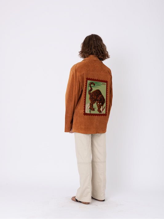 Vintage Suede Jacket w/ The Tiger Stamp