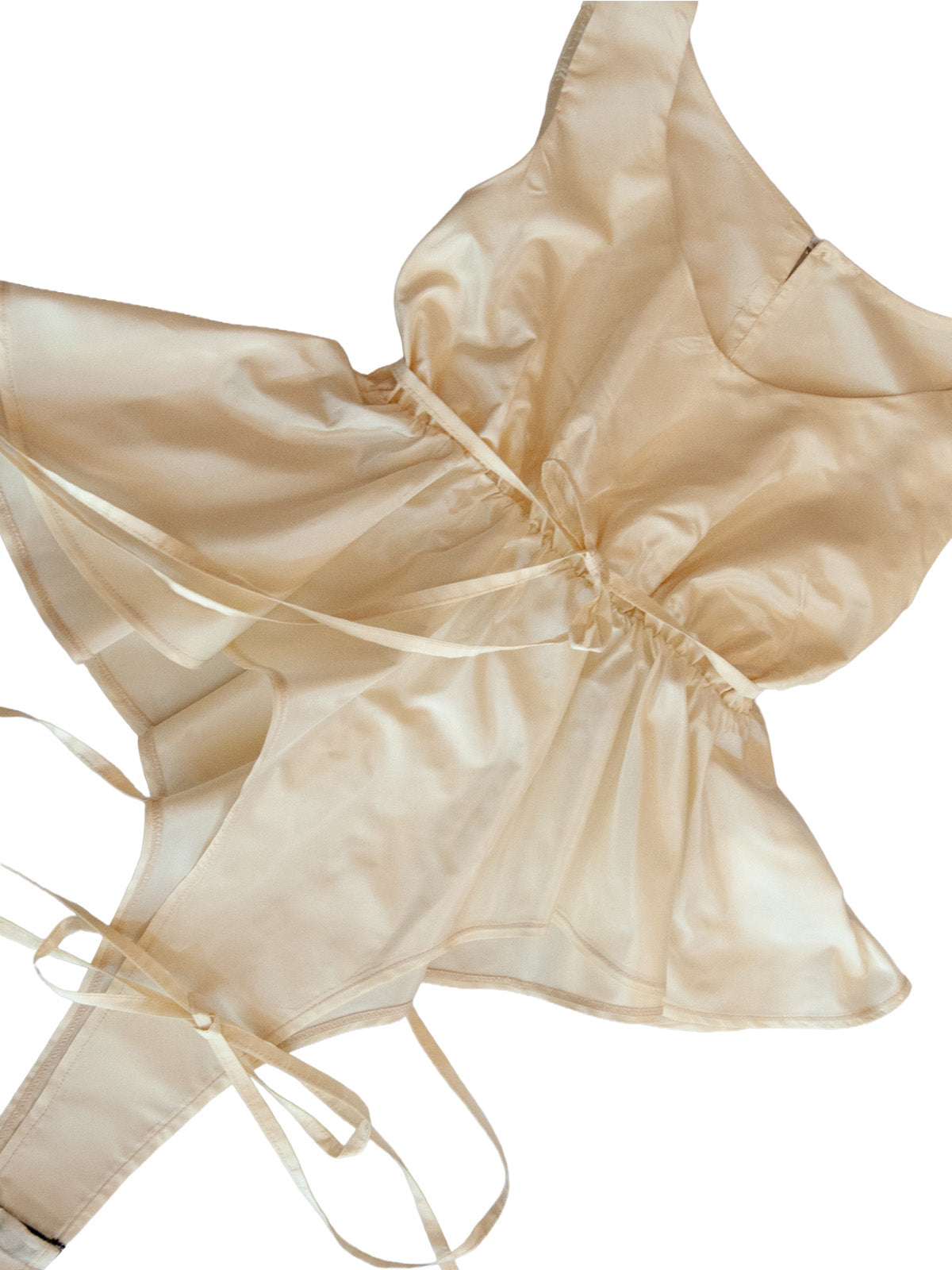 CARLOTA TOP IN CREAM SILK TAFFETÀ