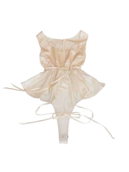 CARLOTA TOP IN CREAM SILK TAFFETÀ