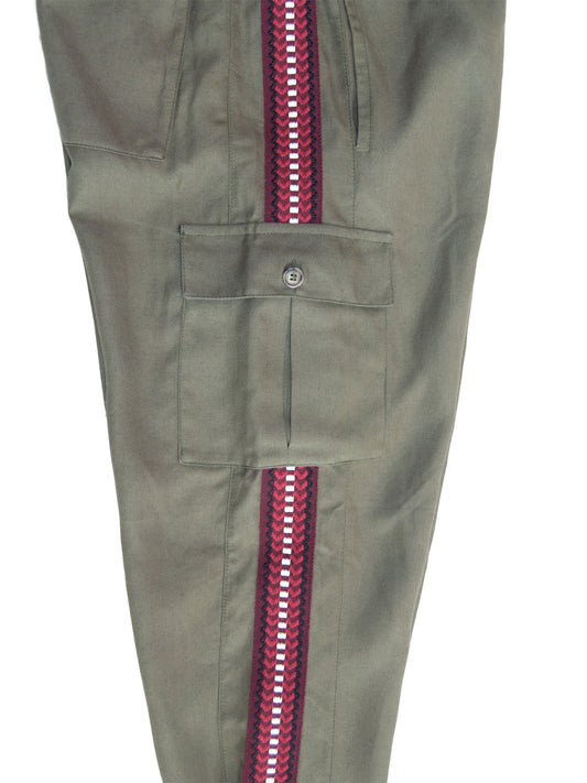 MENSWEAR VOL.1 - GALAPAGOS CARGO PANTS GREEN BORDEAUX BAND