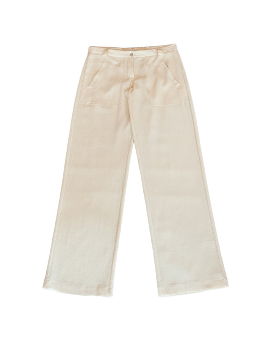 HOKKAIDŌ PANTS IN CREAM CRINKLE