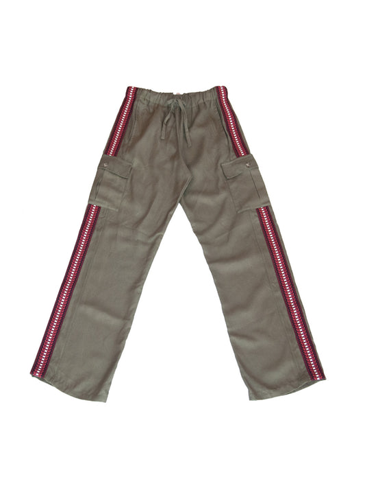 MENSWEAR VOL.1 - GALAPAGOS CARGO PANTS GREEN BORDEAUX BAND