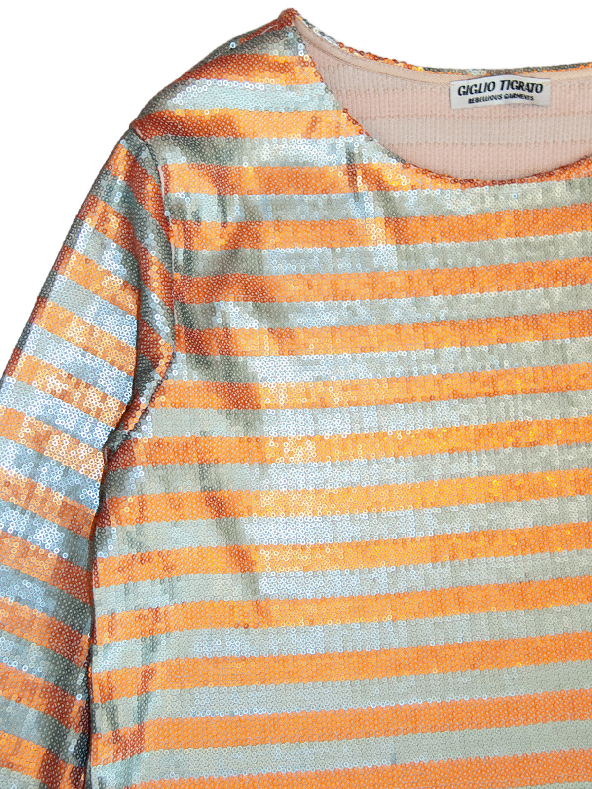 SIARGAO DRESS IN STRIPED PAILLETTES