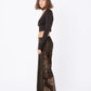 Azalea Brown Suede Pants with Tiger Velvet Inserts