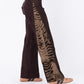 Azalea Chocolate Suede Pants with Tiger Velvet Inserts