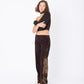 Azalea Chocolate Suede Pants with Tiger Velvet Inserts