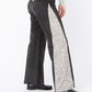 Azalea Anthracite Suede Pants with Paisley Insert