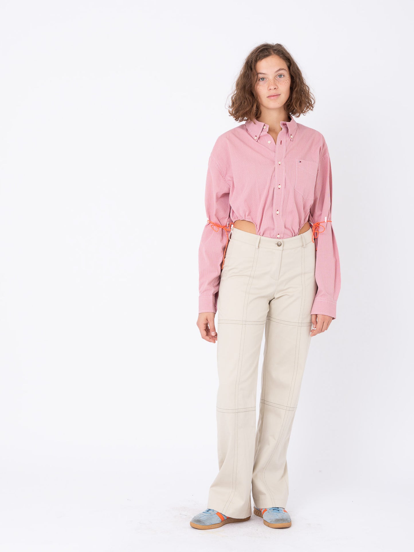 Body Shirt in Pink Checked Cotton