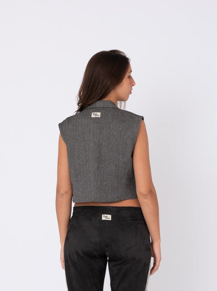 Cropped Vest, back view, vintage, unique 