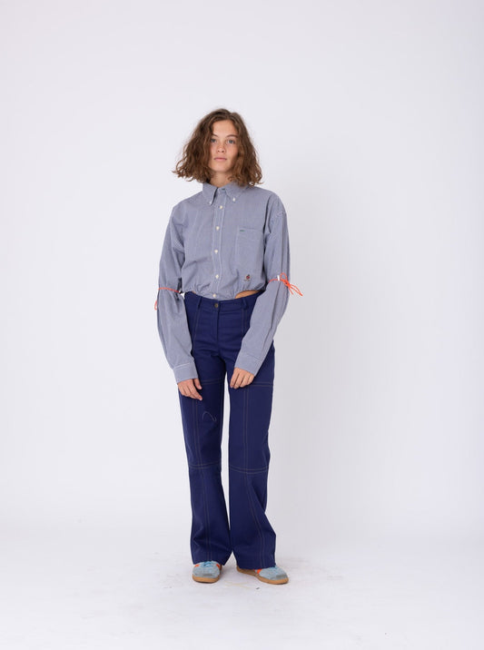 Body Shirt in Blue Checked Cotton