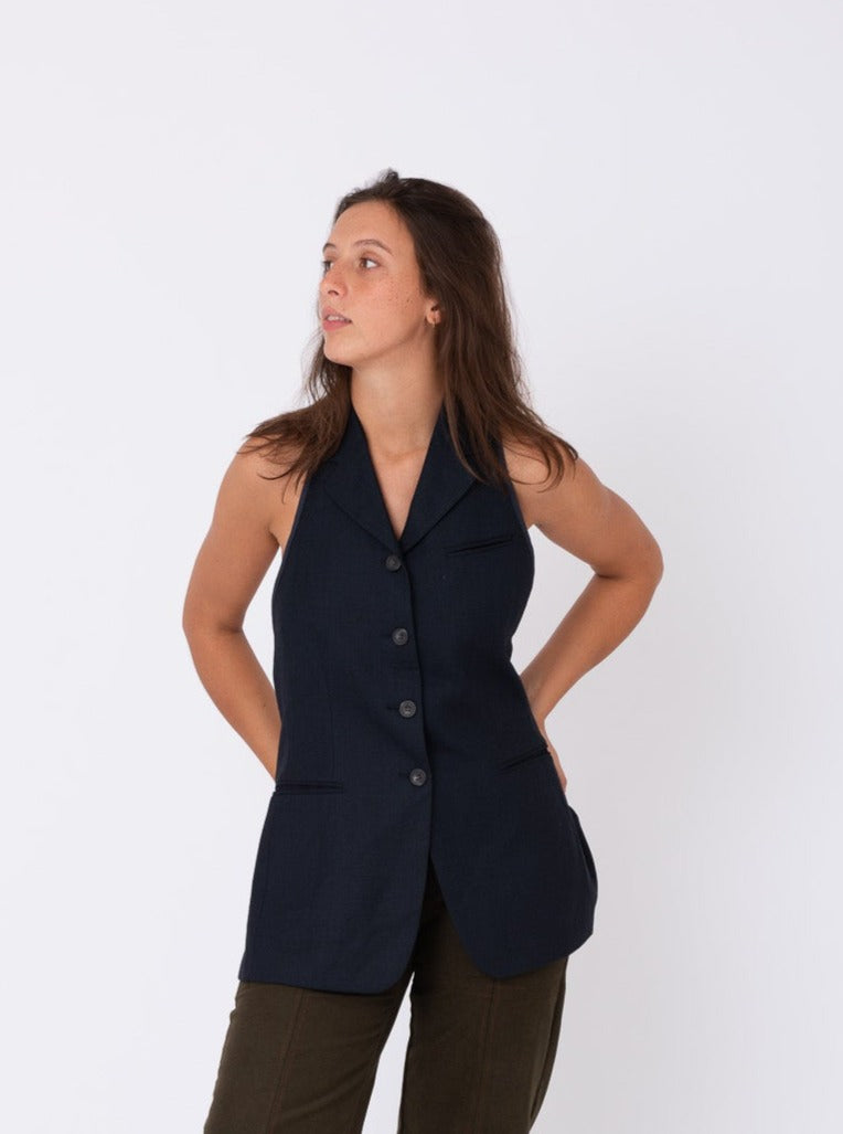 Lolita Blazer in Blue Wool