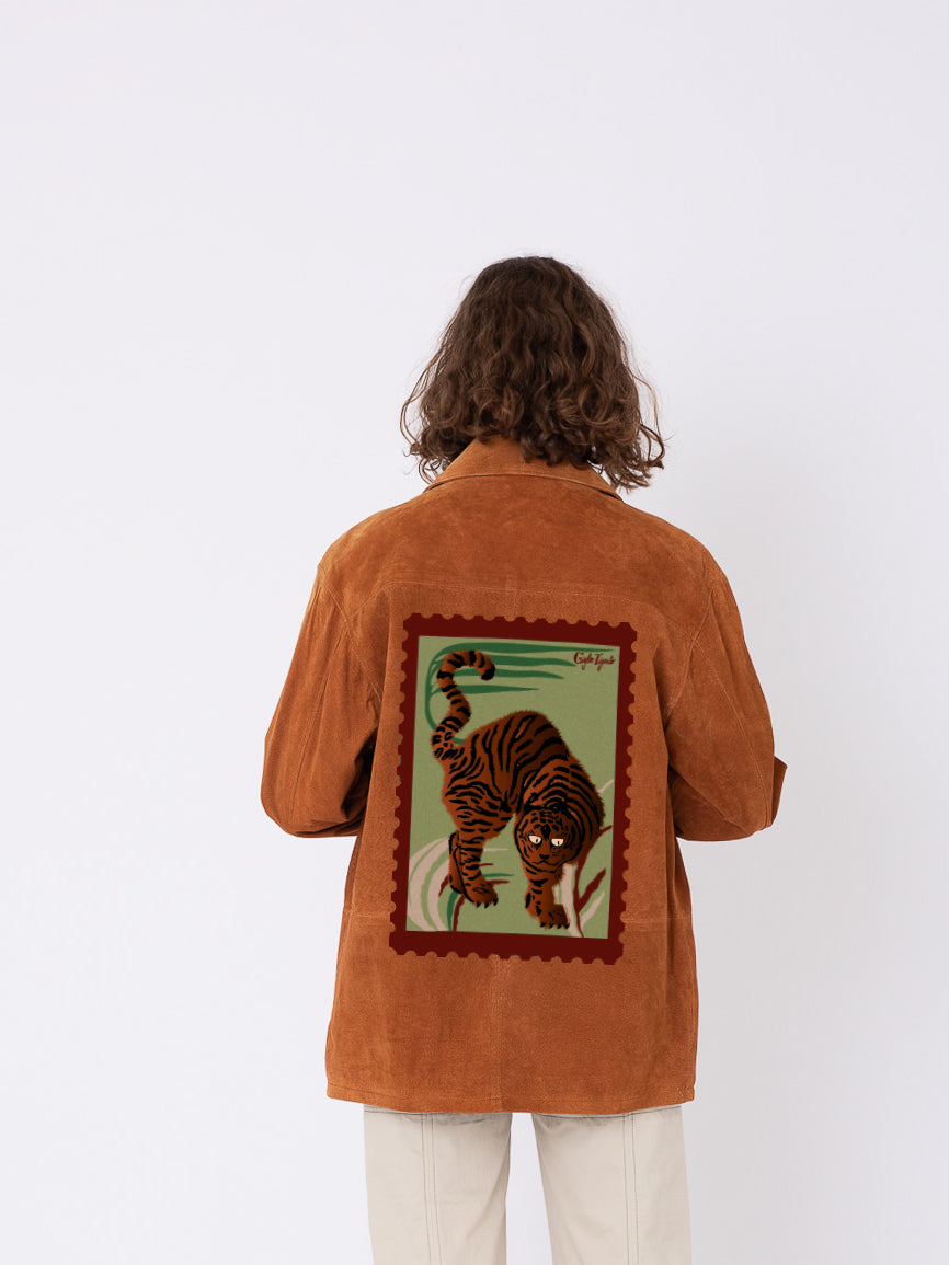 Vintage Suede Jacket w/ The Tiger Stamp