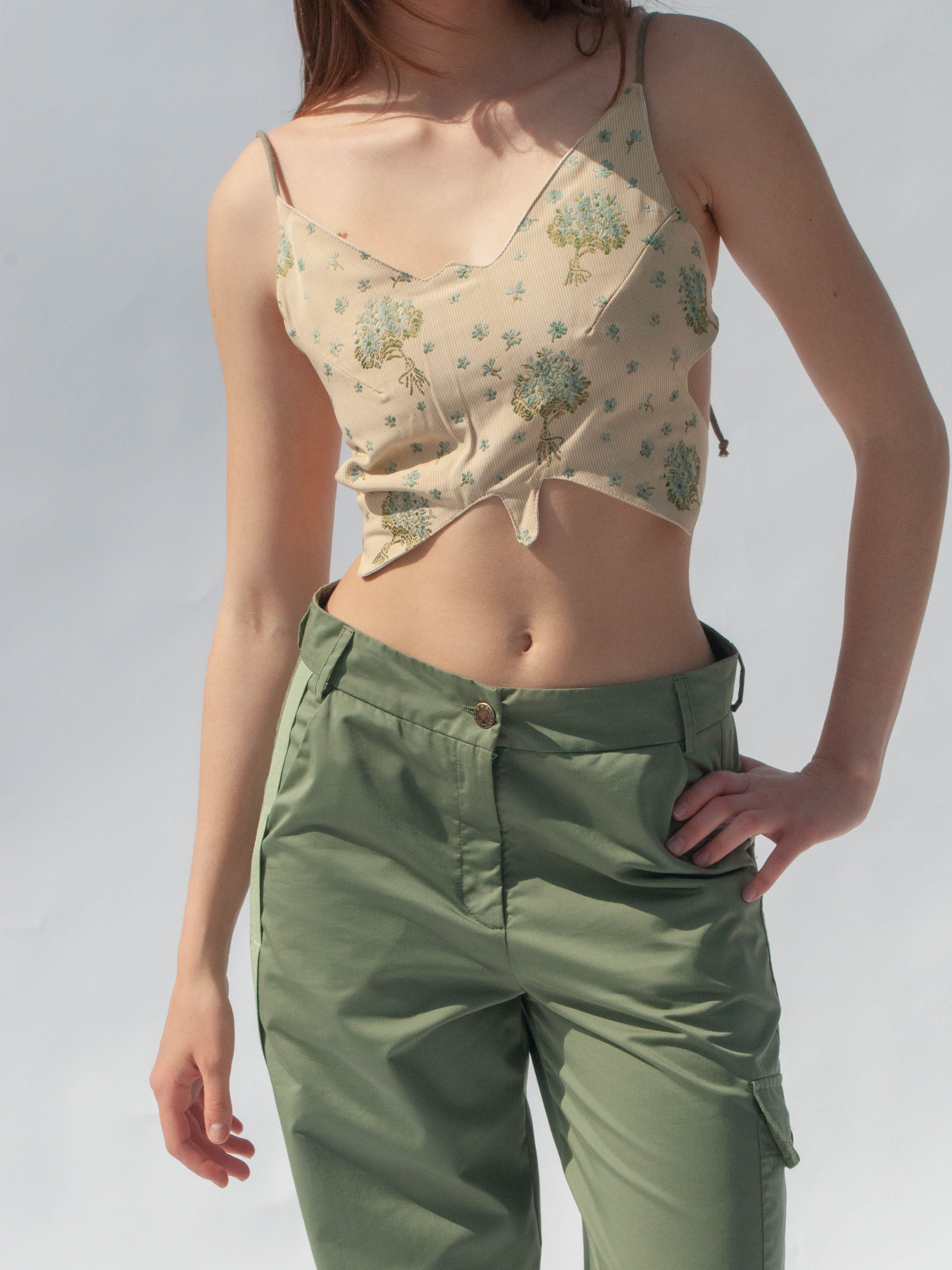 Top Butterfly, front view, festival, crop top, upcycled 