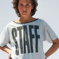 Street Style Cowgirl T-Shirt with Staff Print