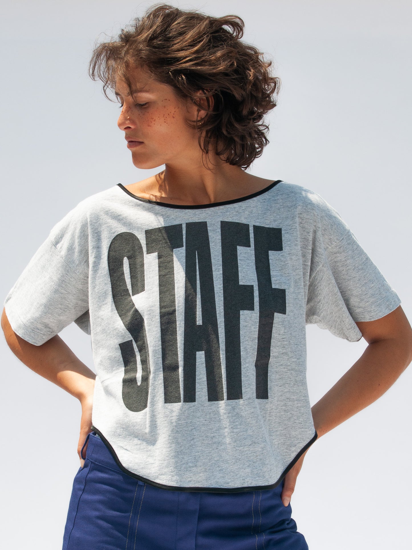 Street Style Cowgirl T-Shirt with Staff Print