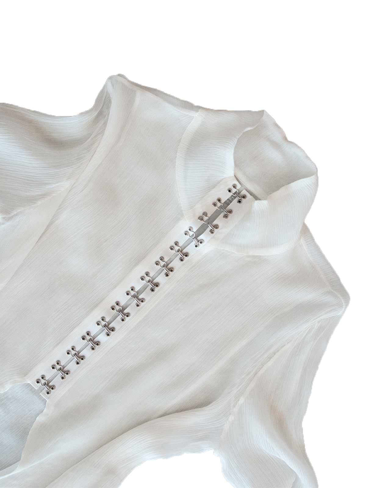 FAROE TOP IN WHITE CRINKLE CHIFFON