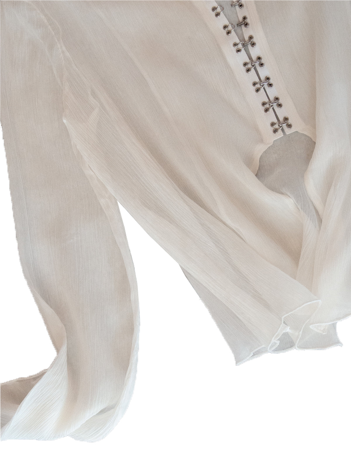 FAROE TOP IN WHITE CRINKLE CHIFFON