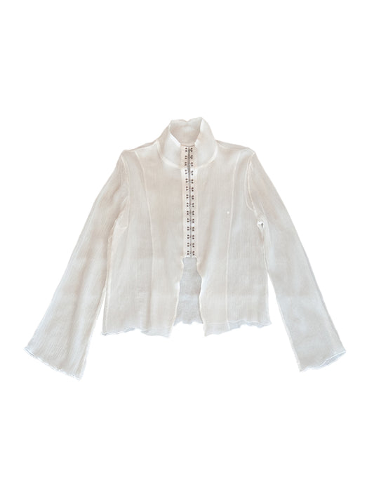 FAROE TOP IN WHITE CRINKLE CHIFFON
