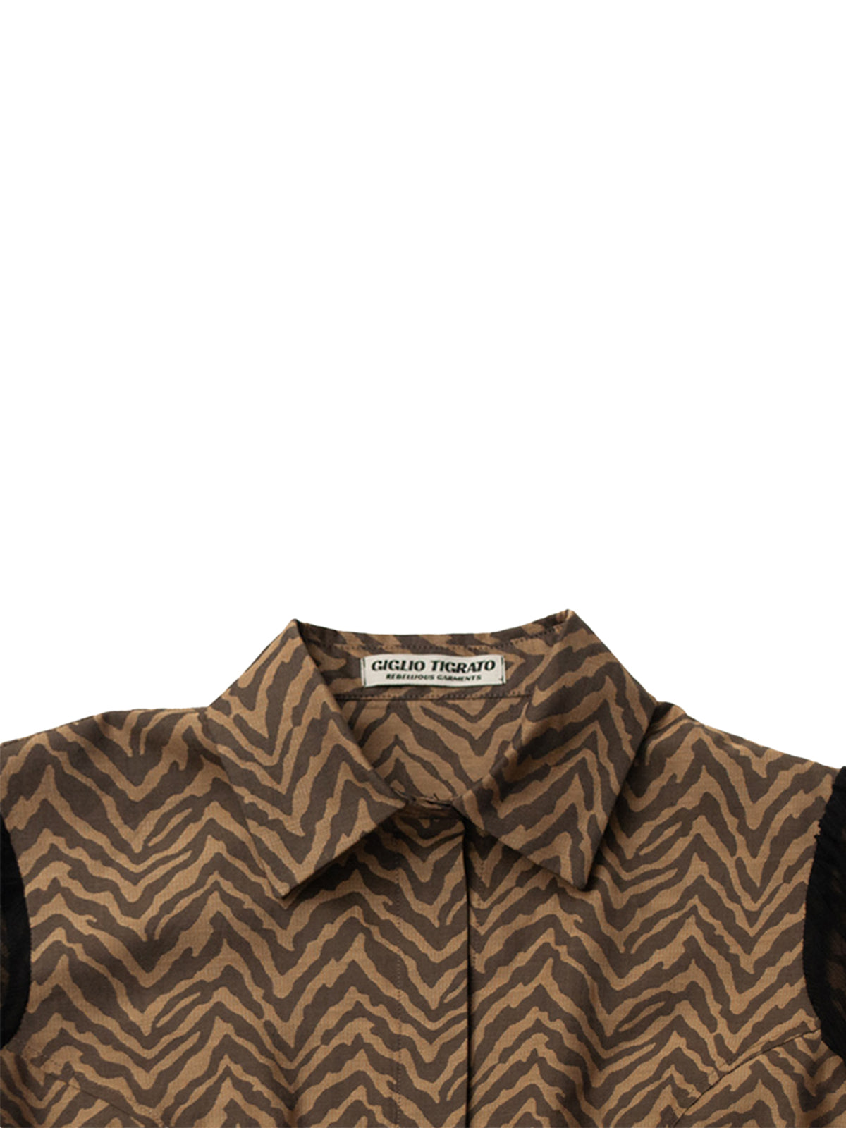 CHANTILLY SHIRT IN TIGER JACQUARD AND CHIFFON