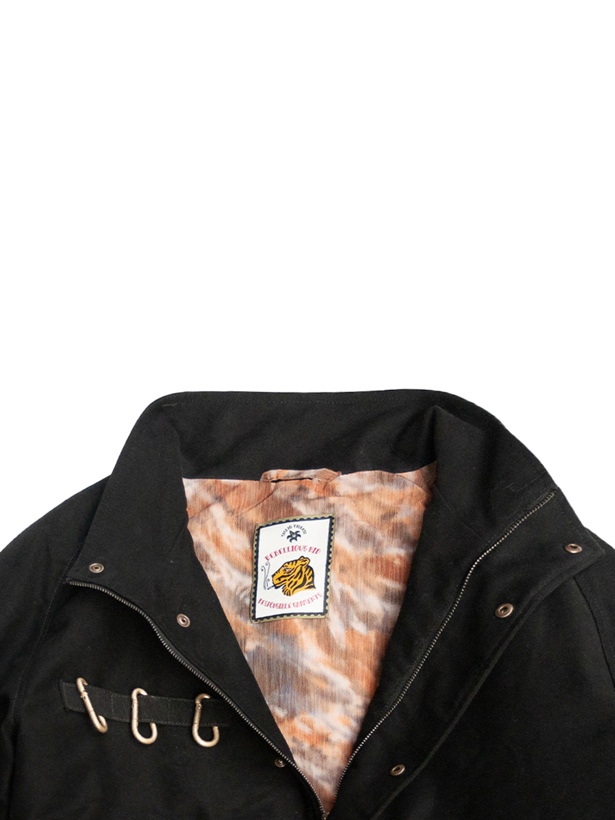EVEREST BOMBER JACKET IN BLACK BROADCLOTH