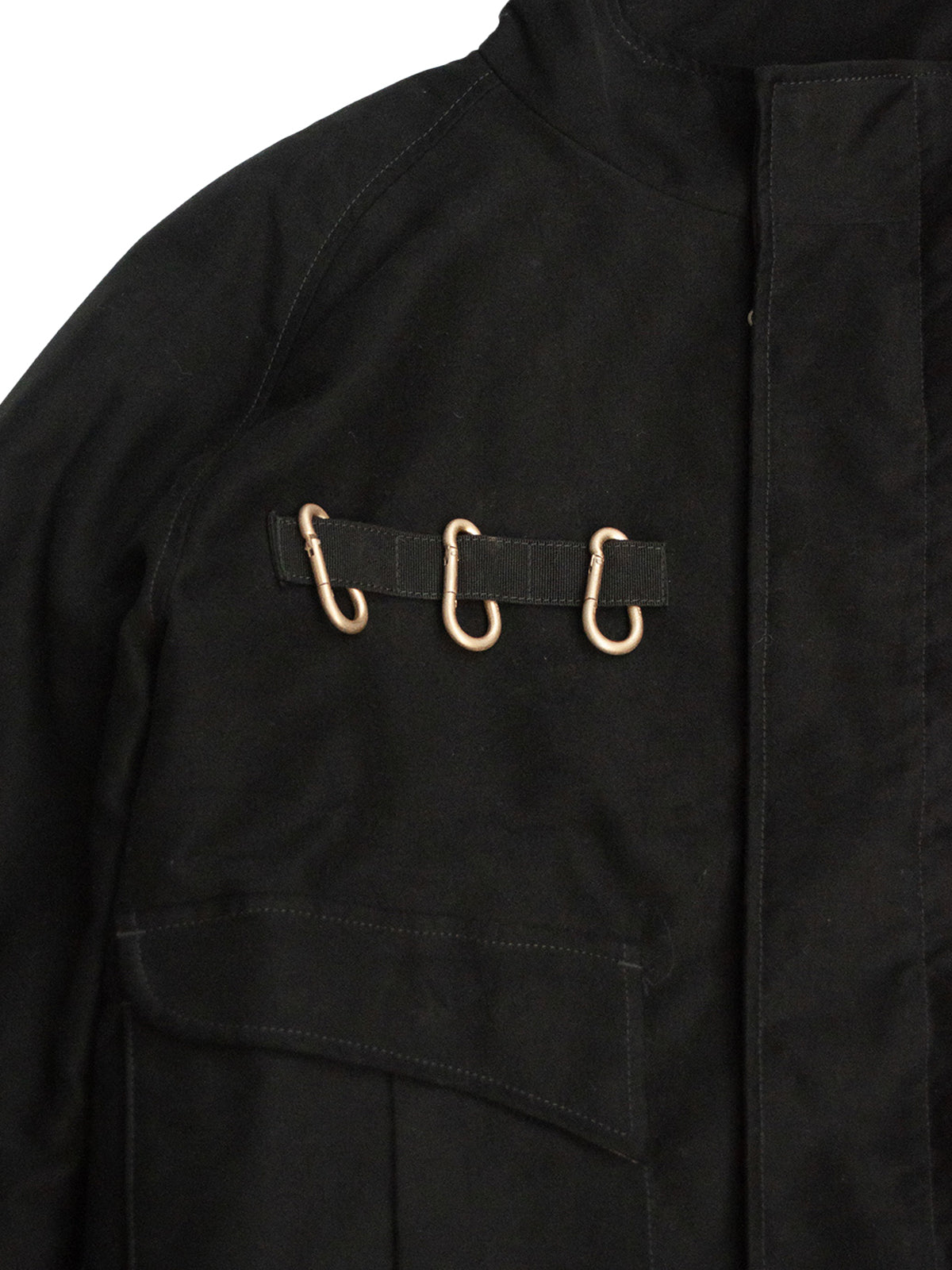 EVEREST BOMBER JACKET IN BLACK BROADCLOTH