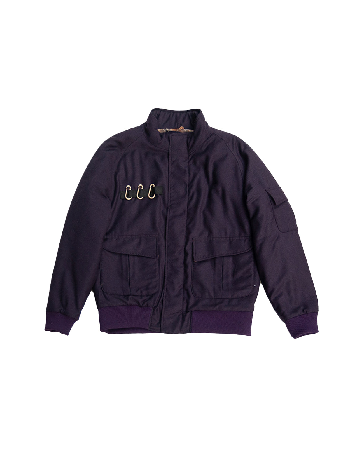EVEREST BOMBER JACKET IN DARK PURPLE WOOL