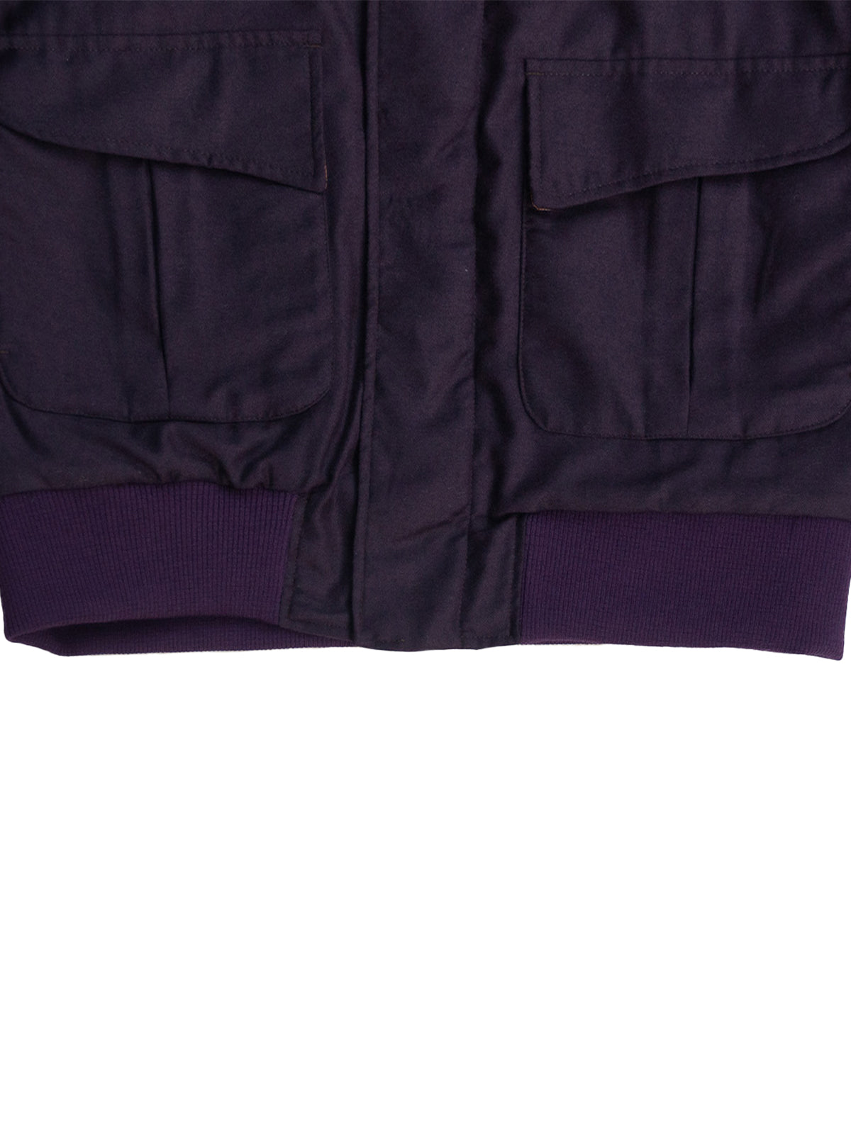 EVEREST BOMBER JACKET IN DARK PURPLE WOOL